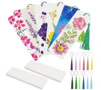 60 Piezas Marcapáginas en Blanco y 60 Borlas Coloridas, Marcadores de Cartulina con Agujeros, Marcapaginas Personalizado, Punto de Libro Personalizado, para Marcadores Decorativos