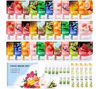60 piezas mascarillas faciales set regalo mujer, mascarilla facial de tela de barro y de gel, face masks skincare beauty gift set regalo belleza para cumpleaños Navidad fiestas spa dell'Avvento