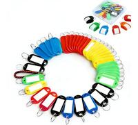 60 Piezas PE Porta Chaves,Llaveros Flexible Plastico con Etiqueta,Identificador de Llaves,5 Colores,en Cantidades Aleatorias(5.7x2.2cm)