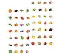 60 Piezas Pegatinas de Pvc Impermeables de Frutas y Verduras