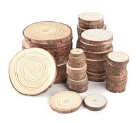 60 Piezas Rodajas de Madera Círculos, Diámetro 1-3 cm/4-5 cm/7-8 cm, Discos de Madera Natural sin agujero, 5mm de grosor, Troncos Madera Decoracion para manualidades, decoración de Navidad y Halloween