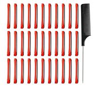 60 Piezas Rulos Pelo Corto Diámetro 5 Mm Rizadores De Pelo Sin Calor Rulos Rizadores Bigudies Finos Con 1 Peine Juego De Rulos Para El Cabello Para Rizar Tu Cabello (0,5 * 6 Cm, Rojo)