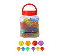 ＡＷＨＡＯ 60 Piezas Sólidos Geométricos Juguetes Figuras 3D Bloques Transparentes Material PP para Desarrollo de Habilidades Matemáticas y Reconocimiento Forma