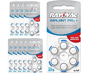 60 pilas auditivas Rayovac Implant Pro+ / pila auditiva implante coclear / AE675