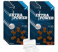 60 pilas extra Power para audífonos tamaño 312 Blister PR41 Braun 24607 + caja de almacenamiento