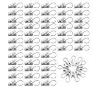 60 pinzas para cortinas, clips de cortina de acero inoxidable con ganchos, ganchos de cortina de metal, pinzas de cortina, ganchos para colgar cortinas de ducha, cadenas de luz, fotos, decoración del