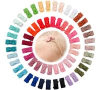60 pinzas para el pelo de bebé para niñas, mini lazos para bebé, clip a presión, cinta de grogrén de 1.2 pulgadas, pequeños lazos para el pelo para bebés y niñas pequeñas (30 colores en pares)