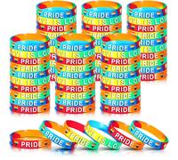 60 pulseras de silicona del orgullo gay arcoíris para concienciación LGBT, regalos de orgullo a granel, accesorios LGBTQ para hombres y mujeres, fiesta lesbiana