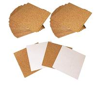 60 Pz Cork Coaster Cuadrado de Corcho, Allazone Auto-adhesivo Corcho Cuadrado Posavasos Absorbentes Mini Azulejo de Corcho de Pared para Posavaso y Manualidades
