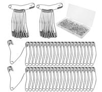 60 Pzs Alfileres de Seguridad Curvo, Alfileres de Hilvanado para Acolchar de 5,4cm Alfileres de Seguridad Imperdibles Pequeños de Costura para Manualidades Acolchar Tejer y Coser(Plata)