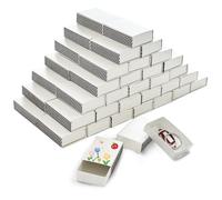 60 recipientes en blanco para manualidades, cajas de almacenamiento en blanco para invitados, bodas, despedidas de soltera, baby shower, graduación, fiesta, recuerdos, 2.25 x 1.4 x 0.6 pulgadas