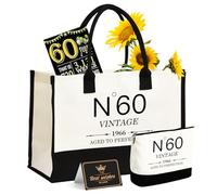 60. Regalo di Compleanno per Donne in Tela, Borsa da viaggio, Regalo di Compleanno di 60 Anni per Mamma, Moglie, Amici, Borsa Vintage N°60, Borsa per cosmetici e Poster di Compleanno（N°60）