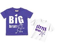 60 Second Makeover Limited Big Camiseta de Brat Poco Brat Set Hermana Accenter Hermanas para bebé Rosa o Morado Nuevo bebé Hermana Regalo Morado Morado Talla:Little 12-18 Months Big 7-8 Years