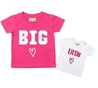 60 Second Makeover Limited Big Sister Little Sister - Juego de camiseta con forma de corazón, disponible en tallas de 0 a 6 meses a 14 a 15 años