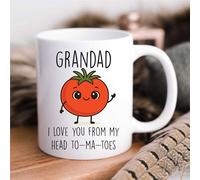 60 Second Makeover Limited Funny Mug Grandad I Love You from My Head to-ma-Toes - Taza con diseño de tomate, regalo único, regalo para abuelos