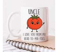 60 Second Makeover Limited Funny Mug Uncle I Love You from My Head to-ma-Toes - Taza con diseño de tomate, regalo único, regalo para tíos