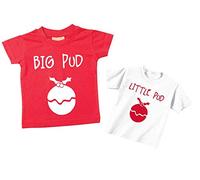 60 Second Makeover Limited Grande con pud pud pequeñas niños Camiseta de Navidad Set Brother sistersbaby Toddler Kids Nuevo bebé Hermana Regalo Rojo Rosso Talla:Little 18-24 Months Big 3-4 Years
