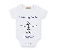 60 Second Makeover Limited I Love My Auntie This Much Boys White Baby Grow Babygro - Palo de regalo para bebé