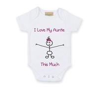 60 Second Makeover Limited I Love My Auntie This Much Girls White Baby Grow Babygro - Palo de regalo para bebé