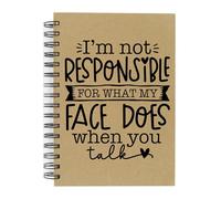 60 Second Makeover Limited I'm Not Responsible For What My Face Does When You Talk. Cuaderno de papel kraft A5 con forro