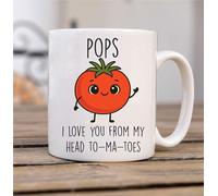 60 Second Makeover Limited Mug Pops I Love You from My Head to-ma-Toes - Bonito regalo temático de tomate para pops, taza de jardinería