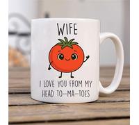 60 Second Makeover Limited Mug Wife I Love You from My Head to-ma-Toes - Taza con diseño de tomate, regalo único, regalo para esposa
