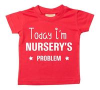 60 Second Makeover Limited Today I'm De vivero Camiseta del Problema Bebé Niño Niños Disponible en Tallas 0-6 Meses to 14-15 Años Rojo, 6-12 Months