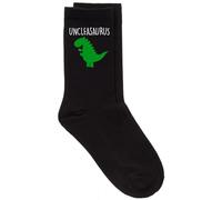60 Second Makeover Limited Uncleasaurus - Calcetines de pantorrilla negros, regalos para cumpleaños, Navidad, boda, calcetines divertidos para él, regalos para tío