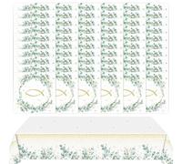 60 servilletas, 1 mantel, toallas de papel para decoración de bautizos, toallas de papel para decoración de mesa, toallas de papel con estampado de guirnaldas