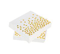 60 Servilletas De Lunares Dorados, De Papel Laminado De 3 Capas, Blancas Para Fiestas Decorativas, Cumpleaños, Bodas Y Celebraciones Navideñas (33x33cm)
