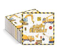 60 servilletas excavadoras, 33 x 33 cm, servilletas de papel para decoración de mesa, vehículo de construcción, camión, grúas, servilletas de papel para cumpleaños, temática de construcción, adecuadas