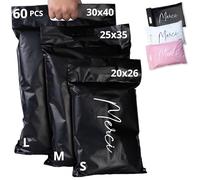 60 sobres para envíos de ropa - 3 Tamaños S/M/L - 100% OPACO/ULTRA-RESISTENTE/IMPERMEABLE - Sobres Plastico - Bolsas de Envio Paquetes - Cajas Envios Paquetes - Gracias