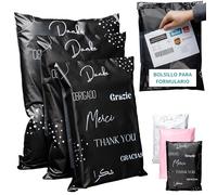 60 Sobres Para Envíos de Ropa con Bolsa Portadocumentos - 3 Tamaños M/L/XL - 100% OPACO/ULTRA RESISTENTE/IMPERMEABLE - Sobres Plastico - Bolsas de Envio Paquetes - Cajas Envios Paquetes - Gracias