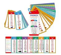60 Tarjetas de fonética para niños Que aprenden Palabras en inglés con Ilustraciones Coloridas y Tarjeta de Aprendizaje de Seguro Tarjetas de inglés para niños