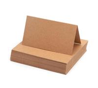 60 tarjetas de mesa de papel kraft 9 × 10 cm - en blanco tarjetas de lugar/tarjetas de nombre para escribir uno mismo para bodas, cumpleaños, bautizos, celebraciones