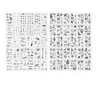 60 tatuajes temporales con el alfabeto en negro, para mujeres/hombres, pegatinas de tatuajes falsos, para la cara/cuello/brazos, con flores, mariposas, corazones y calaveras.