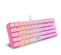 60% Teclado de Juego RGB con Cable, 61 Teclas Mini Teclado Compacto portátil con 11 Chroma RGB retroiluminado, Teclas Anti-ghosting Completas,USB Office/Game Mechanical Feel Keyboard para PC Computer