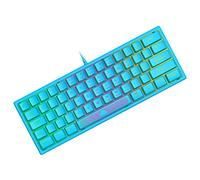 60% Teclado para Juegos con Teclas de Membrana Profesional, Mini Compacto 62 Teclas, USB Cable Teclado Gaming, RGB Chroma Rainbow Retroiluminado, QWERTY Layout, Ultraligero, para PC Mac Laotop-Azul