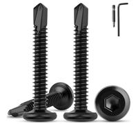 60 tornillos autorroscantes de 6,3 x 16 mm, tornillos autorroscantes, acero inoxidable, cabeza plana, tornillos hexagonales interiores, negros