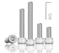 60 tornillos cilíndricos con hexágono interior, M3 x 25 mm, tornillos de cabeza cilíndrica, acero inoxidable A2-70 DIN 912, tornillos hexagonales (con junta de tuerca de acero inoxidable y llave)