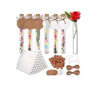 60 Tubos de Ensayo con Corcho, 16 X 150 mm (20 Ml), Tubos de Ensayo de PláStico con Etiqueta de Papel y Embudo de Cuerda de Yute