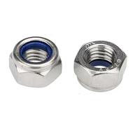60 tuercas hexagonales M2 autobloqueantes de nailon insertadas de acero inoxidable 304 M2-0.3 tuercas autoadhesivas