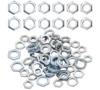 60 Tuercas hexagonales, rosca fina, tuercas roscadas planas galvanizadas, tuercas de acero inoxidable, rosca fina M8, M10, M12, para baño, cocina, lámparas de muebles