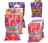 60 Uds Bolsas Regalo Pata Perro, 25x17cm Feliz Cumpleaños Impresión para Perros Estampado de Patas Bolsas Regalos con Manijas Lindos Suministros Fiestas para Bocadillos de Cumpleaños