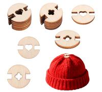 60 Uds Botones para Pompones de Madera, Desmontables Botones de Pompón para Gorros Sujetadores for Gorros Punto Manualidades Accesorios Ropa (Corazón + Cruz)