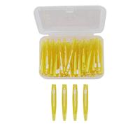 60 Uds Cepillo Interdental Retráctil Práctico Limpiador de Tirantes Finos con de PP para Adultos Niños Cuidado de Ortodoncia, Herramienta de Limpieza de Dientes Bucales (Amarillo)