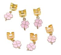 60 uds. Pinza for el pelo con decoración de flores, cuentas for rastas, anillos trenzados, brazalete cierre Dread, joyería decorativa for fiestas, festivales música Para Rastas De Cabello