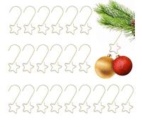 60 unidades de colgadores de bolas para bolas de Navidad, ganchos para bolas de Navidad, ganchos pequeños para árbol de Navidad, color dorado, gancho de metal con forma de estrella en S para colgantes