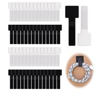 60 unidades Gestión de cables escritorio - Bridas autoadhesivas con velcro, soportes, clips, pinzas para fijación de cables para TV, ordenador, guirnalda, oficina, cocina & hogar, negro & blanco