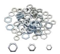 60 unidades Tuerca hexagonal M8 M10 M12 rosca fina tuerca plana galvanizada roscada para baño, cocina, muebles, lámparas